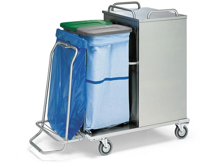 CHARIOT À LINGE FERMÉ - acier inoxydable