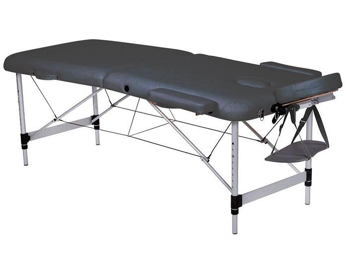 TABLE DE MASSAGE EN ALUMINIUM À 2 SECTIONS - noire