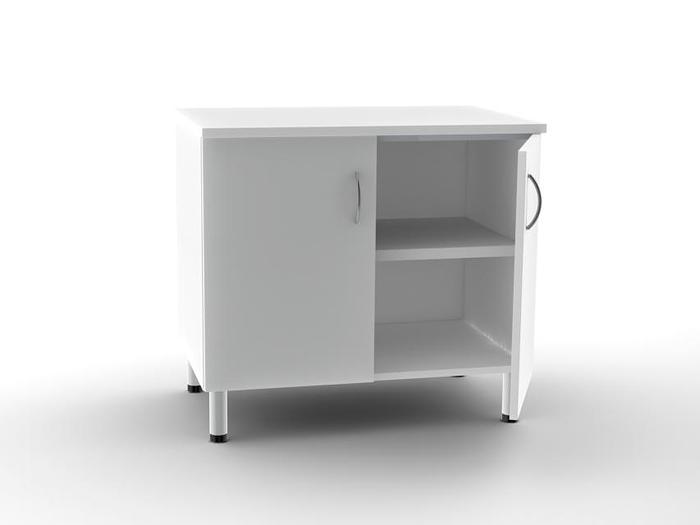 UNITÉ DOUBLE BASE 2 portes avec 2 étagères - blanche