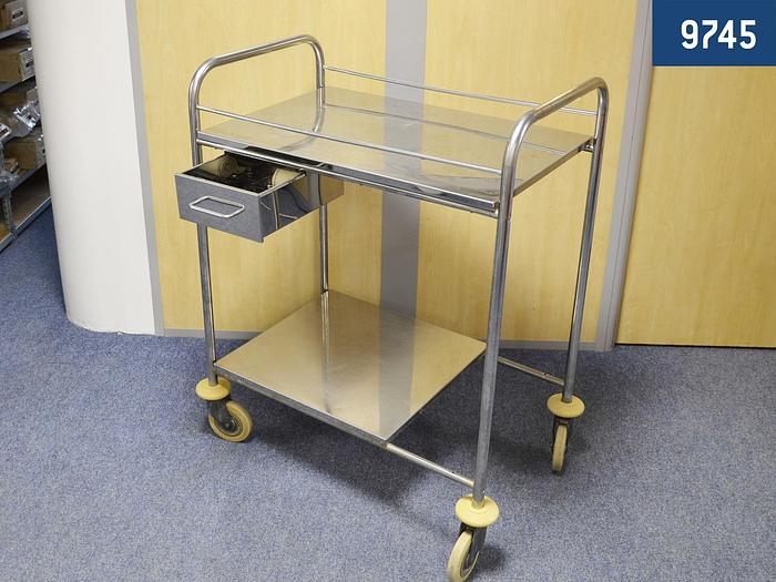 GUERIDON EN INOX H105 x L75 x P50 CM