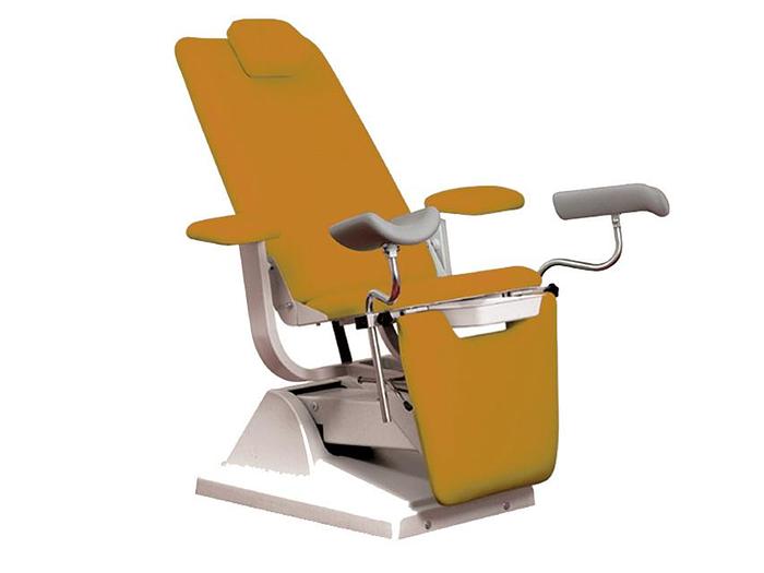 FAUTEUIL GYNÉCOLOGIQUE GYNEX avec support pour rouleau - abricot métalisé