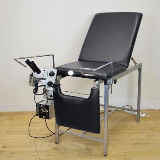 TABLE DE CONSULTATION GYNECOLOGIQUE NOIR  AVEC COLPOSCOPE BAG TYPE COLPO IV