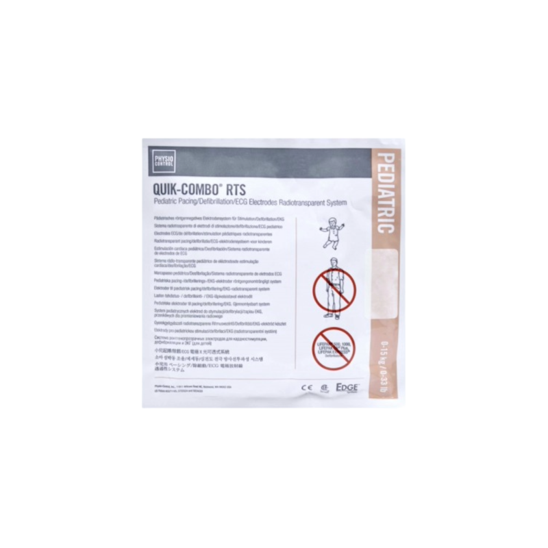 Électrodes pédiatriques radiotransparentes EDGE System RTS (11996-000093) pour LIFEPAK 15
