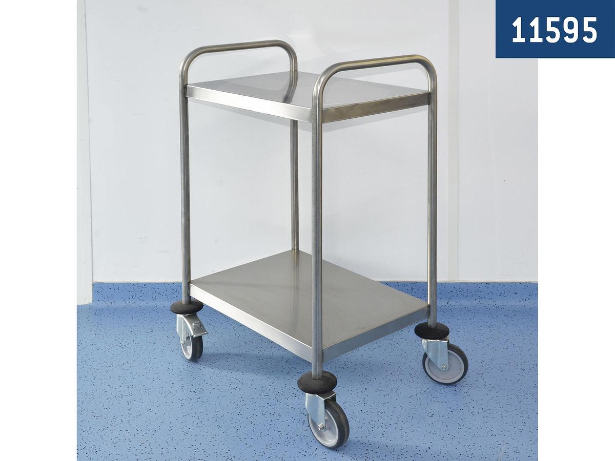 GUERIDON EN INOX 2 PLATEAUX