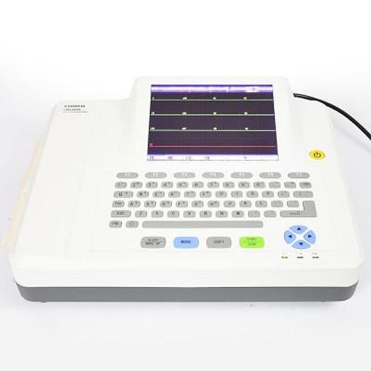 ÉLECTROCARDIOGRAPHE À ÉCRAN PLAT COMEN CM1200A AVEC MANUEL ET ACCESSOIRES