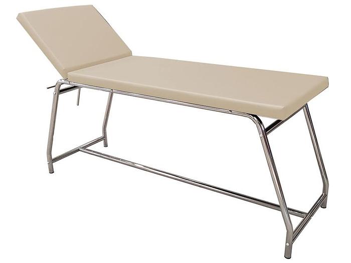 LIT D'EXAMEN charge 120 kg - chromé, matelas beige