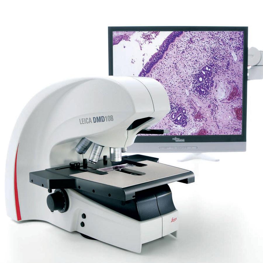MICROSCOPE BINOCULAIRE LEICA DMD 108 AVEC 4 OBJECTIFS