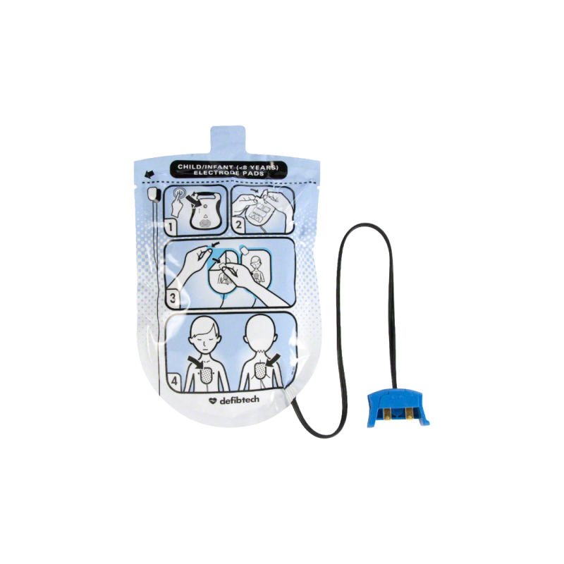 Électrodes de défibrillation pédiatriques DDP-200P pour Defibtech LIFELINE