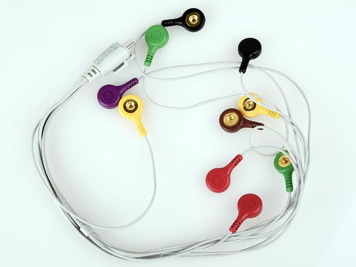 CÂBLE DÉRIVATIONS ECG - 10 électrodes de type à bouton - rechange pour 54300