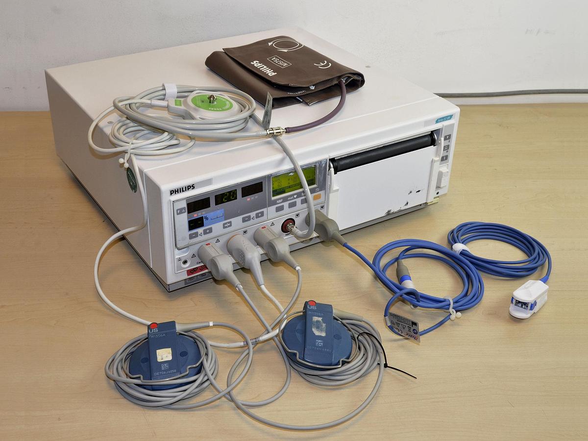 CARDIOTOCOGRAPHE PHILIPS 50XM M1350C AVEC 2 SONDES US ET 1 SONDE TOCO