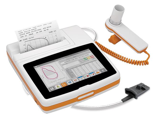 SPIROMÈTRE DIAGNOSTIQUE COULEUR SPIROLAB avec écran 7", SpO2 imprimante et logiciel