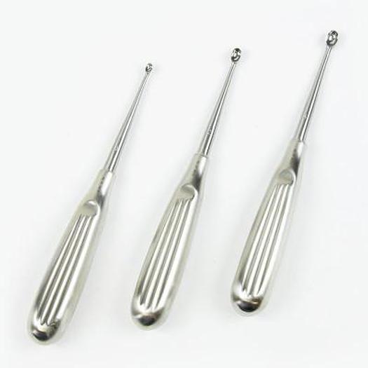 CURETTE UTÉRINE DE VOLKMANN, SET DE 4, 6 ET 8 MM 17CM