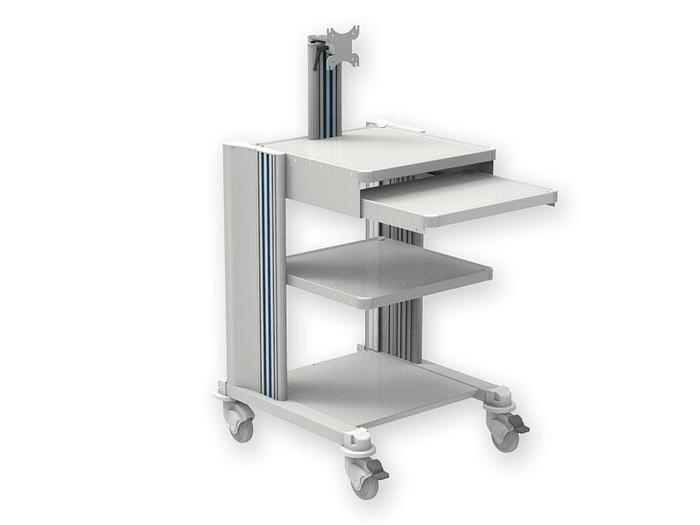 CHARIOT PRO CART - 2 tablette, support pour clavier et moniteur
