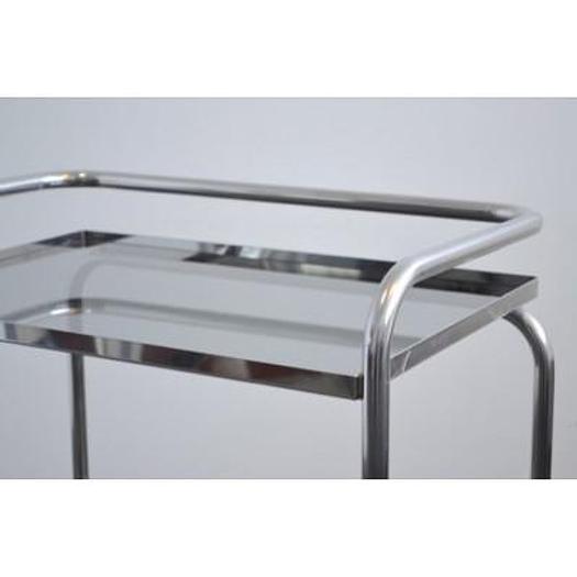 GUERIDON 2 PLATEAUX EN VERRE SUR ROULETTES