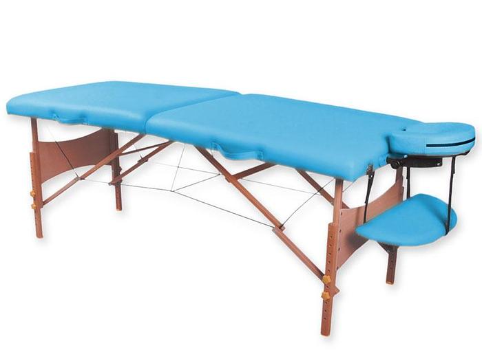 TABLE DE MASSAGE EN BOIS À 2 SECTIONS - turquoise