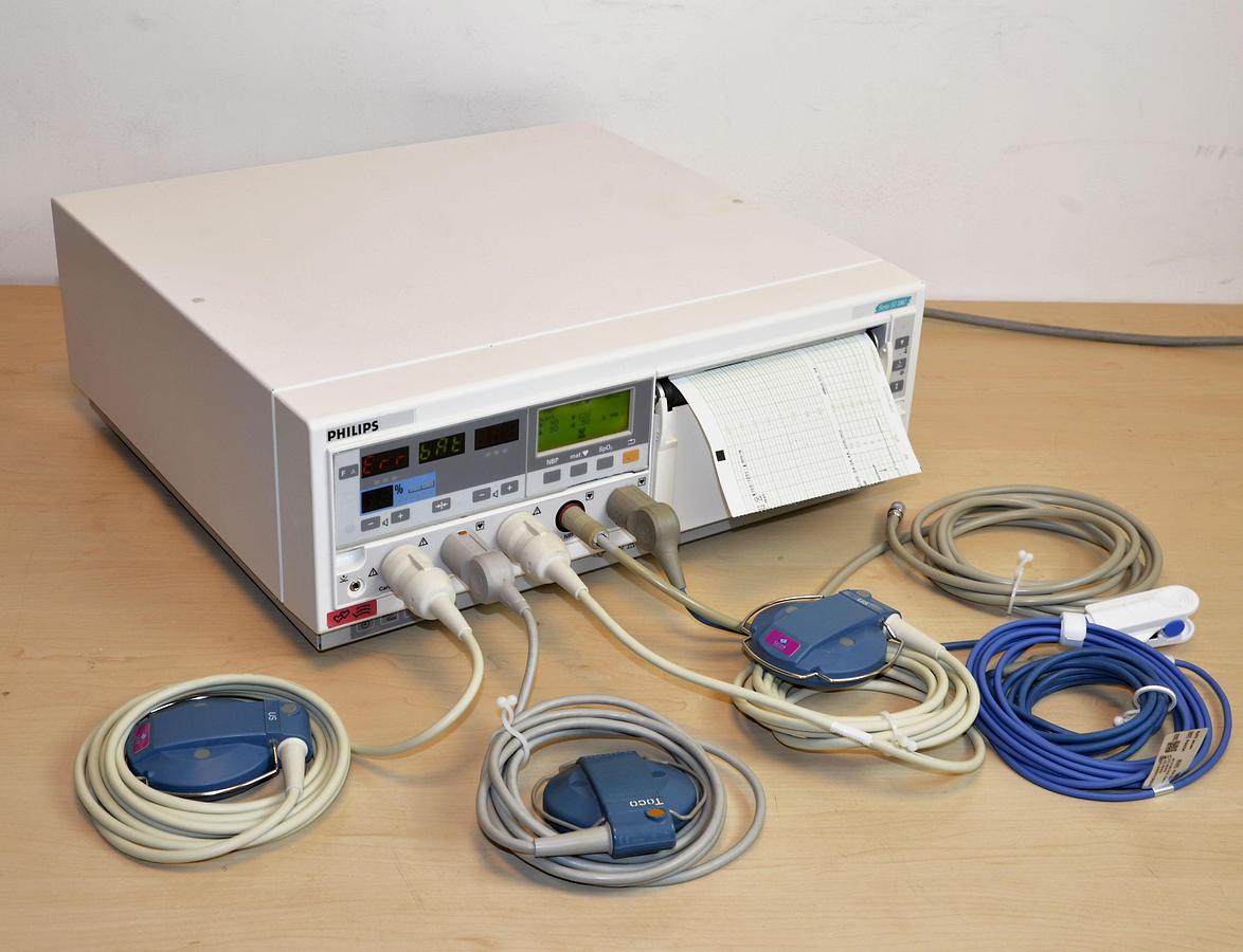 CARDIOTOCOGRAPHE PHILIPS 50XMO M1350C AVEC 2 SONDES US ET 1 SONDE TOCO